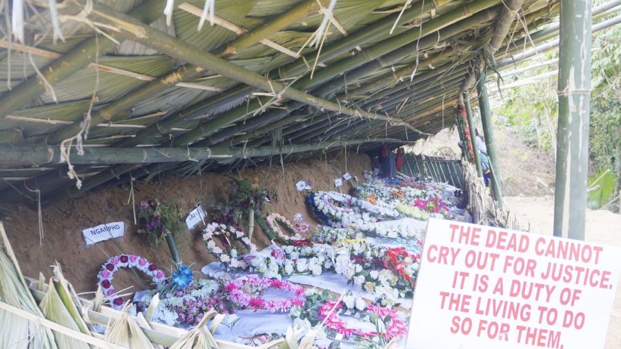 The graves of the people killed during the Oting incident on December 4, 2021. (Morung File Photo)